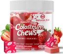 Colostrum Chews Täiendus probiootikumid soolestiku tervise, Bloating, immuunsüsteemi toetust, nahka, juuste kasvu ja ilu - maasikamaitse (60 Servings)