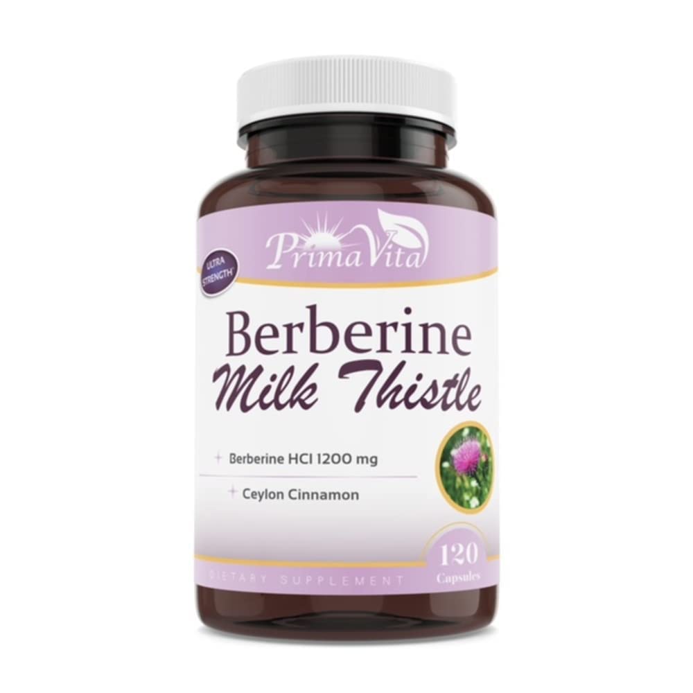 Berberine HCL 1200mg koos piimaohaka ja tseiloni kaneeliga, Ampk Metaboolne aktivaator, tervislik immuunsussüsteem ja seedetrakti heaolu, 40 serveerimist, 120 Veggie kapslit