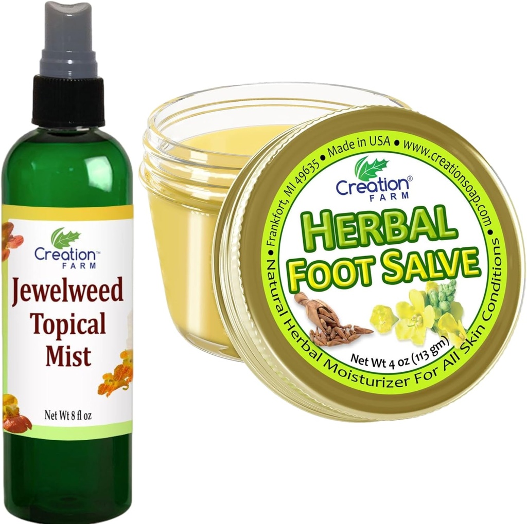 Juveelweed Topical Mist 8 Oz ja Taimne Jalg Salve 4 Oz - Lahendused sügelemiseks, et muuta igapäevase nautimine lihtsamaks
