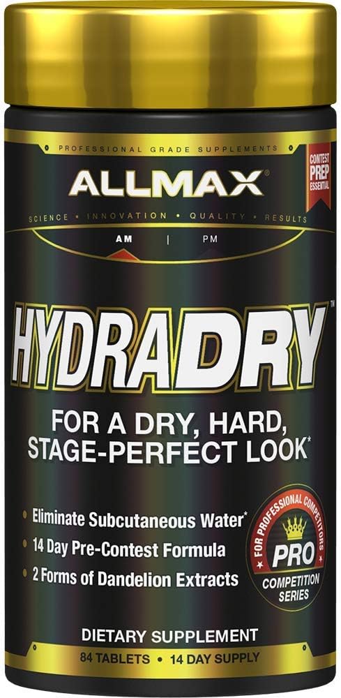 ALLMAX Nutrition HydraDry, 14-päevane enne võistlust veekao süsteem, 84 tabletti