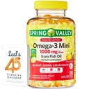 Spring Valley Omega-3 Mini Fish Oil 1000 mg, 120 Count, Dietary Supplement, Omega 3 Mini Softgels Bundle koos Lualli 45 diabeediga Dekodeeritud