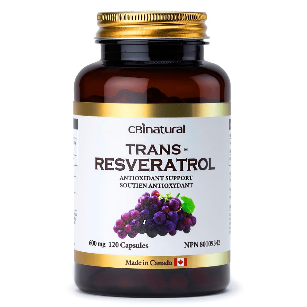 Trans-Resveratrool 600mg, kõrge tugevusega antioksüdant, toetab rakkude tervist ja tervislikku vananemist, 120 vegankapslit, 4-kuuline pakkumine, mitte-GMO, gluteenivaba