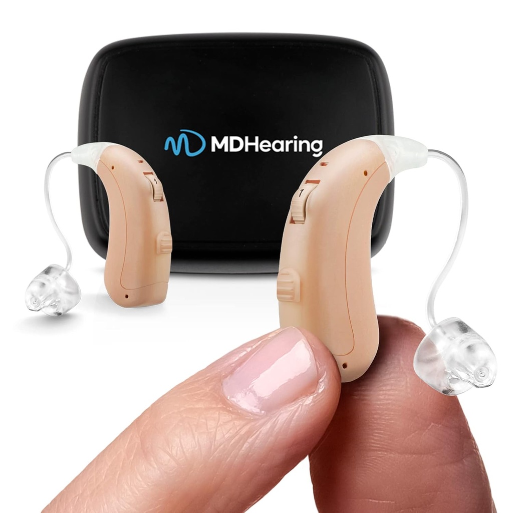 MDHearing VOLT OTC kuuldeaparaadid eakatele, Doctor-Designed Rechargeable, 2 Suunatud Mikrofonid, 4 Audio seaded, Fits with Glass, Deluxe Charger Kaasas ...