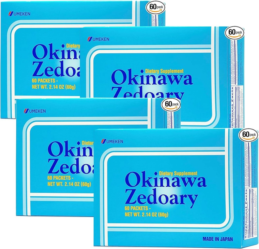 Umeken Okinawa Zedoary Purple and White Turmeric with Fermented Cabbage Extract, Gut Health Supplements for Women and Men, Zedoary Juur, Kurkum täiendus, 60 Count, Pack of 4