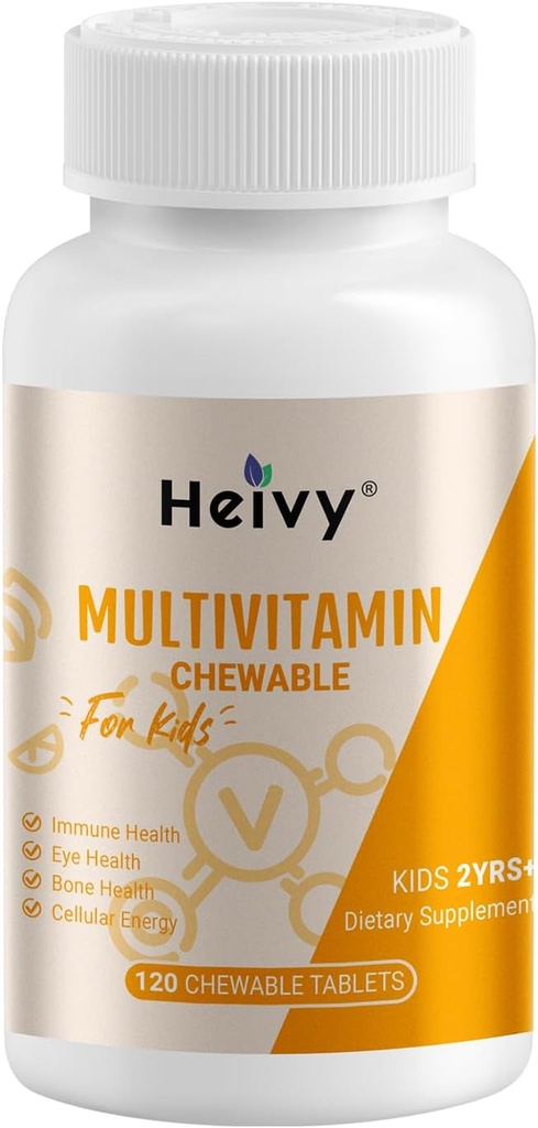 Rasked väikelapsed Multivitamiinid, Lapsed Näritav D3-vitamiin, C-vitamiin, B12-vitamiin, B6, A-vitamiin, E ja tsink immuunsuse toetamiseks ja terviseks, 120 närimistabletti