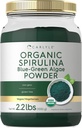 Carlyle Organic Spirulina Pulber 2, 2 naela | Blue Green Vegae | 8 g Spirulina per Serving | Vegan, Non-GMO, Gluteenivaba täiendus