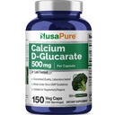 NusaPure Calcium D- Glucarate 500 mg 150 Veggie Caps , Vegan , Non- GMO , Gluteenivaba