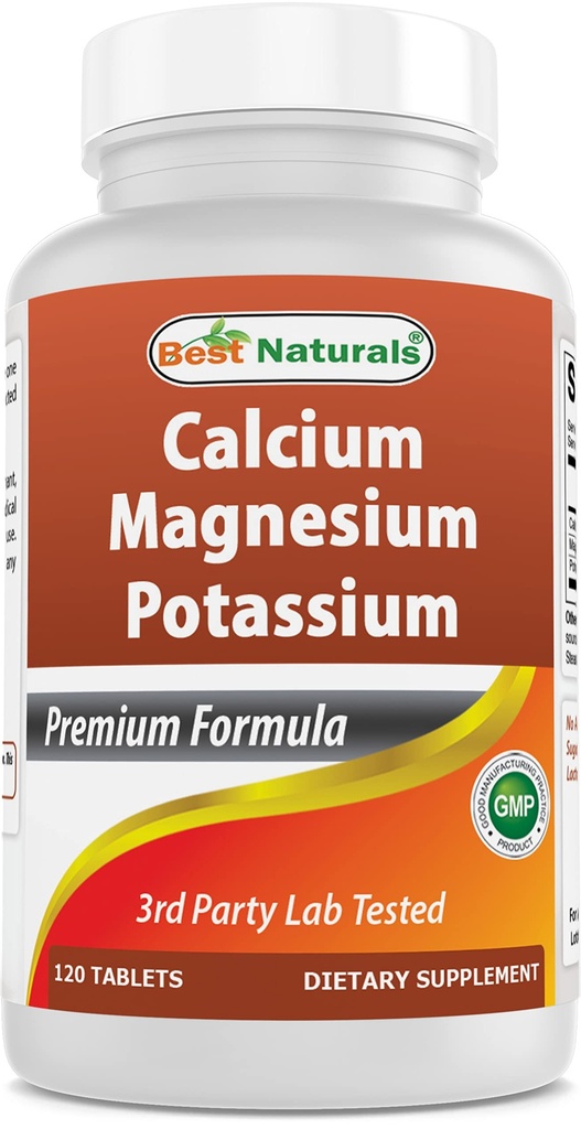 Parim looduslik kaltsium magneesiumkaalium - 120 tabletti - mitte-GMO ja gluteenivaba