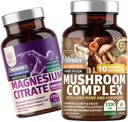 Number One Nutrition N1N Premium Seenekompleks [10X Võimsad Seened] ja Magneesiumtsitraat [200mg], 2 Pack Bundle