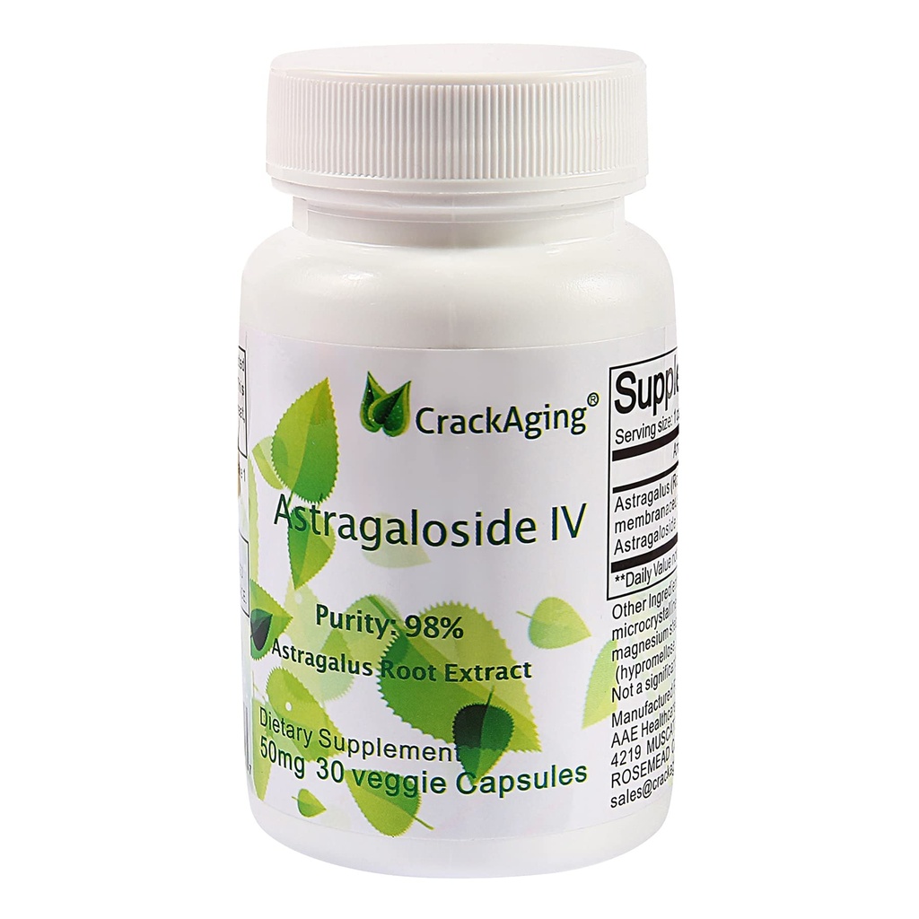 Krakkimine- üliabsorptsioon Astragalosiid IV 98% 50mg 30 Kapsel vananemisvastane DNA raku Telomere Astragalus Juurelisandid
