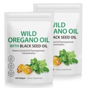 2 Pack Oil of Oregano Softgels, Oregano Oil Kapslid, 165mg Karvakrool, 2: 1 Formulated Oil of Oregano with Black Seed Oil 200mg, Oregano Oil Supplement kapslid