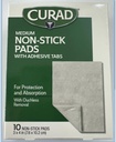 Curad Non-Stick Pads, 3 tolli X 4 tolli 10 loend