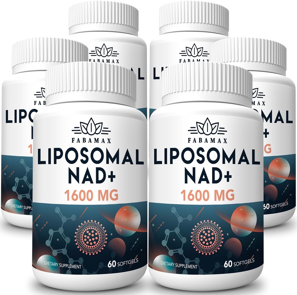 1600 mg Liposomal NAD Supplement, 98% Pure NAD+ Supplement, Superior Absorption, Alternatiiv nikotiinamiid Riboside või NADH, et suurendada NAD+ vananemise kaitse, energia, pikaealisus, 360 Softgels