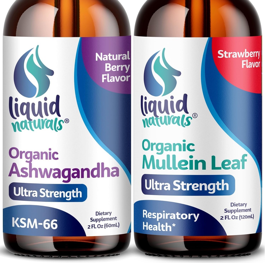 Wellness LABSRX Mullein Leaf tilgad kopsudele, 2 Fl. Oz - Ashwagandha tilgad 2000mg