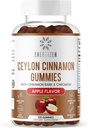 Kaneel + kroom Gummies - 120 Vegan Gummies - liigesevalu ja aju tervisetoetus, suhkruvaba, antioksüdant rikas, mitte-GMO, gluteenivaba toidulisand, looduslik õunamaitse