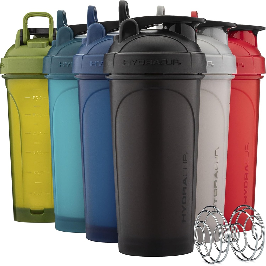 Hüdra Cup ProFlow Shaker pudelid 6-pakiline (28oz) | Protein Shaker Cups viskipalliga, Leak-Proof Lid, Hidden Carry Handle | BPA-Free jõusaali mikser valgupulbrile, segamislisandid, värsked värvid