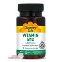 Riigi elu Vitamiin B12 täiendus - oluline aju funktsiooni, närvide tervise, punaste vereliblede - ideaalne aneemia ennetamiseks - Vegan Vitamiin B, 1000 mcg - Gluteenivaba, 60 tabletti