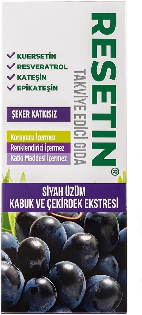 DEMMEX RESETIN Black Grape Skin and Seed Vedel Ekstrakt, Viinamarjade Polüfenoolide Kontsentraat, 47 mg/ml Polüfenoolide üldsisaldus - 682X Rohkem kui punane vein, resveratrool, kvertsetiin, katehhiinid, 250 ml - 8.45 Fl Oz (1)