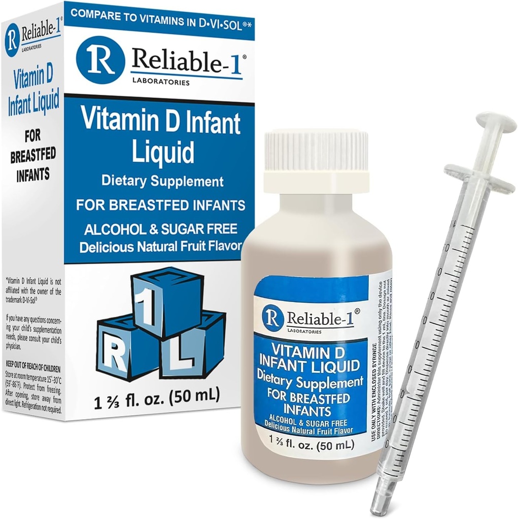 Usaldusväärsed 1 laborid Imikud Vedelad Vitamiin-D tilgad (looduslik puuviljalõhnastamine) Suhkur ja alkoholivaba, rinnaga toitmiseks Imikud 0-12 kuud ja üles