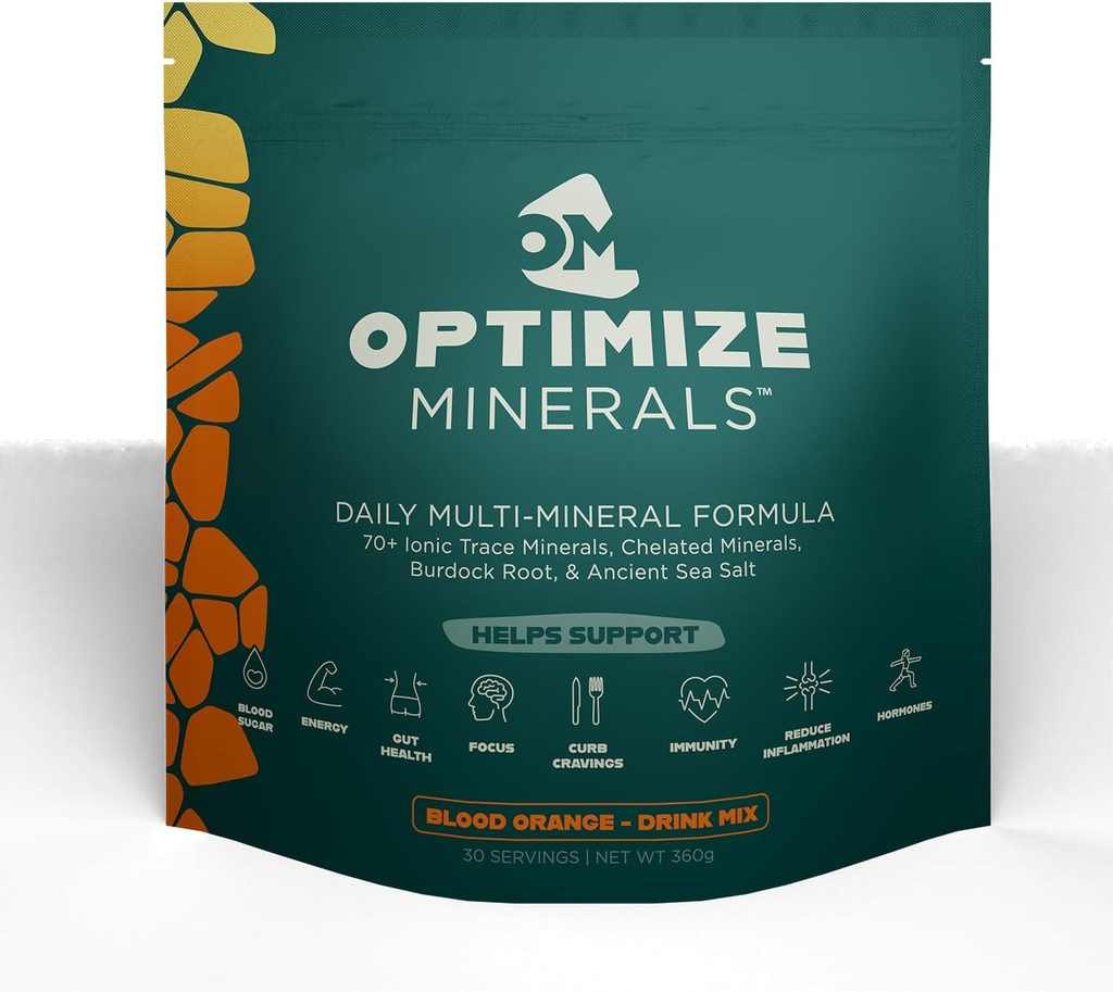 Optimeerida mineraalid Multimineral Daily Formula - Magneesium, elektrolüüdid ja jälgi Mineraallisandi pulber - Gluteenivabad vitamiinid Jook optimaalseks heaoluks - Vere apelsin, 30 serveerimist