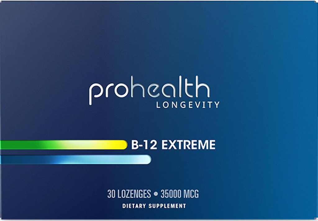 ProHealth Vitamiin B 12 Äärmiselt 35 000 mikrogrammi Megaannus , 7 X Tugevus ( 30 Sublingual Dissolvable Tablett ) Ekstra Tugevus , B 12 Vitamiin , metüülkobalamiin , dibenkosiid , tsüanokobalamiin , hüdroksükobalamiin