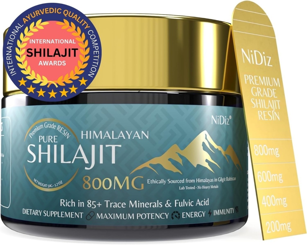 100% puhas Shilajit vaik, 800MG 5-in-1 looduslikud Ayurveda maitsetaimed, 50 g