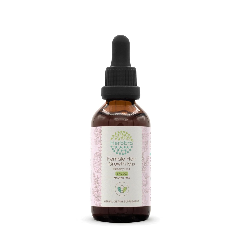 HerbEra naiskarvade kasv Mix B60 Alkoholivaba ekstrakttinktuur, kontsentreeritud vedelikutilgad Rosmariinileht, Eleuthero juur, nõeluv nõgesjuur, mädarõigas, Reishi seen, Brahmi ravimtaim 2 Fl Oz