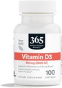 365 kogu toiduturu poolt, D3-vitamiini softgels, 2000 IU, 100 CT