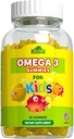 ALFA VITAMINS Omega 3 last Gummies, toetab aju arengut, südame tervist ja visiooni, kerge närida, Omega 3 toidulisand lastele, oranž maitsega, kala maitseta, 3 Gummies Daily, 60 Gummies