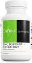 DAVINCI Labs Zinc Lozenge + Elderberry - täiendus immuunsüsteemi, tervislike kopsude ja kurgu kudede toetamiseks * - D3-vitamiiniga, tsink, Elderberry & More - Sidrunimaitse - 60 lozenges