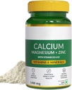 Naturals Calcium Magnesium & Tsink tabletid vitamiin D3 & K2 (600 IU), kaltsiumi täiendus naistele ja meestele, lihaste tervisele