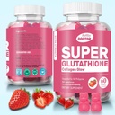 Super glutatiooni kollageen Glow Gummies, glutatiooni nahahooldus - naha helendamine - kummikollageen - vananemisvastane L-glutatioon - mere kollageen ja vitamiinid