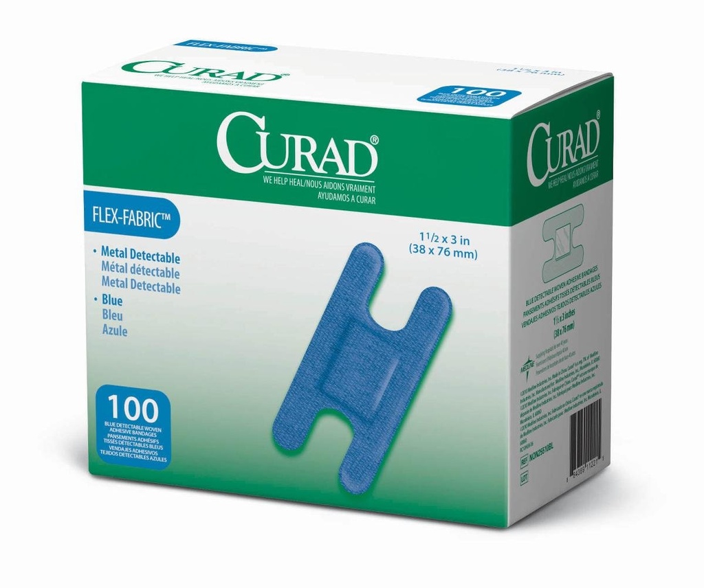 Curad Knuckle, Woven Blue Detectable Bandage, 100 krahv