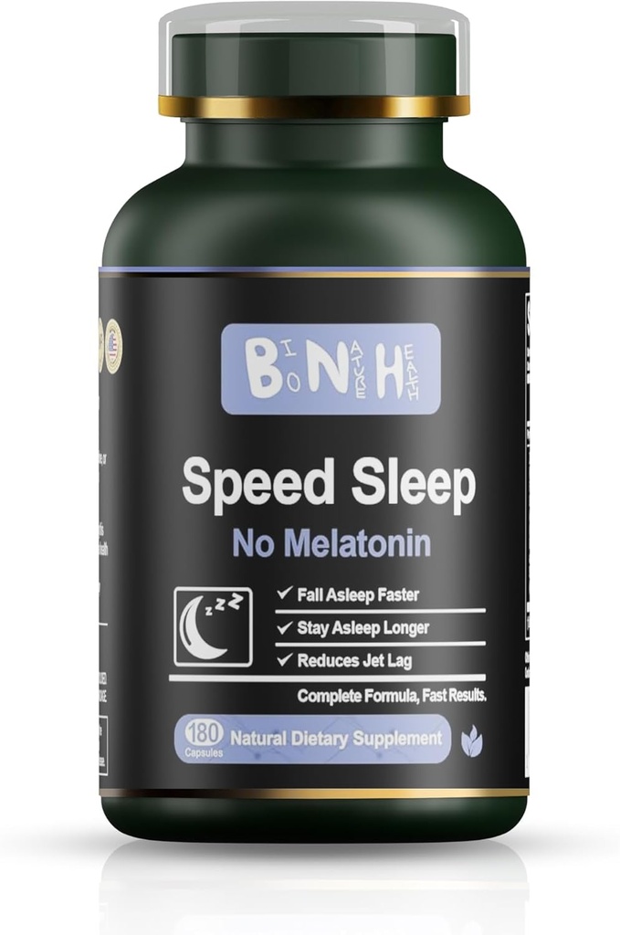 BNH Speed Sleep - Melatoniini vaba valem - Vana-Hiina ravim - 15 maitsetaime - Fall & Stay Asleep Faster - Ärka värskendatud ja energiseeritud - No Groggy Feeling - Lõõgastav - Rahustav meel - Ravimivaba - 180 Count