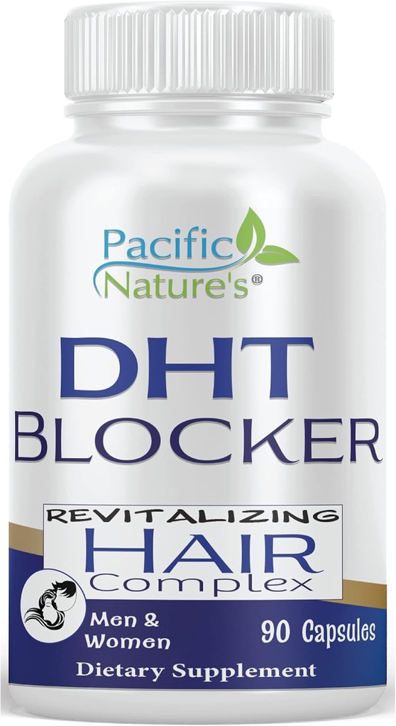 PACIFIC LOODUS DHT Blocker Revitalizing Hair Growth Supplement (90 kapslit) toetab tervislikku juuste kasvu nii meestel kui naistel - mitte-GMO, gluteenivaba