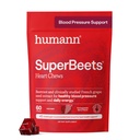 Humann SuperBeets Heart Chews, Beet Root Powder Support Energy Supplement, Lämmastikoksiid ja vererõhu tugi, Viinamarjaseemne ekstrakt & Non-GMO, Südame Tervis, Granaatõuna Marjamaitse, 60 Count