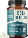 Beeta-glükaani lisand 1100mg immuunsuse, naha ja soolestiku toetamiseks | 1,3D & 1,6 beeta-glükaanid ekstra tugevuse valem | 85% kontsentratsioon & üle 500 mg kapsli kohta | Mitte-GMO, vegan, Gluteenivaba 60ct