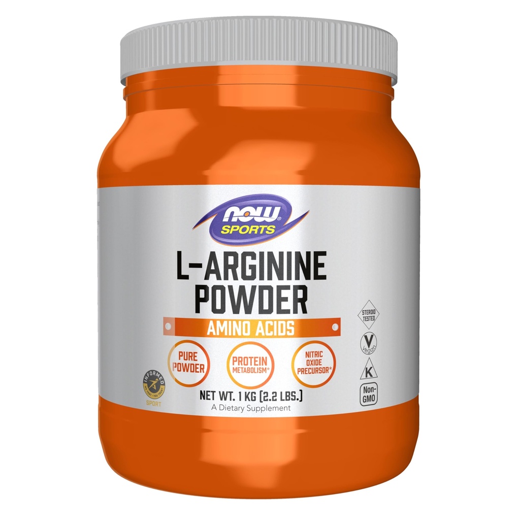 NOW Foods Sport Toitumine, L-arginiinipulber, lämmastikoksiidi lähteaine, aminohapped, 2,2 naela