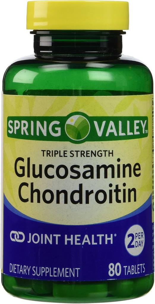 Spring Valley - glükoosamiinkondroitiin, kolmekordne tugevus, 80 tabletti