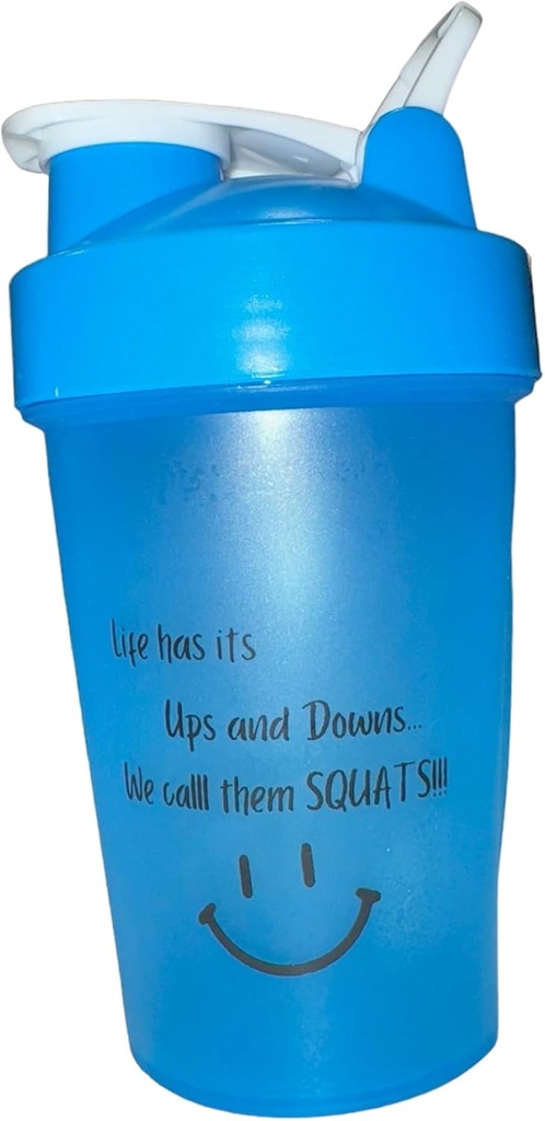 Proteiin Shaker Pudel, LoksutageELITE - 13oz BPA-vaba Blender turvalise lekkimiskindla kattega ja segamispalliga - ideaalne jõusaalile, fitnessile ja On-the-Go Nutrition BLUE