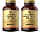 Solgar Evening Primrose Oil 500 mg - 180 Softgels, Pack of 2 - Cold Pressed Allikas GLA - Gluteenivaba, Piimavaba - 360 Kokku Servings