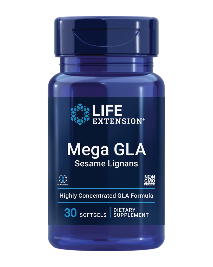 Life Extension Mega GLA Seesame Lignans, Omega-6 rasvhapped, et edendada tervislikku põletikulist vastust, Gluteenivaba, mitte-GMO, 30 pehmegeeli