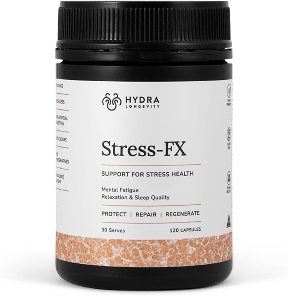 Stress-FX Stress Support & Mood Support Supplement, Relief Formula with Adaptogens, Ashwagandha, L-Theanine, Vegan, Gluten-Free, 120 Capsules (30 Servings)