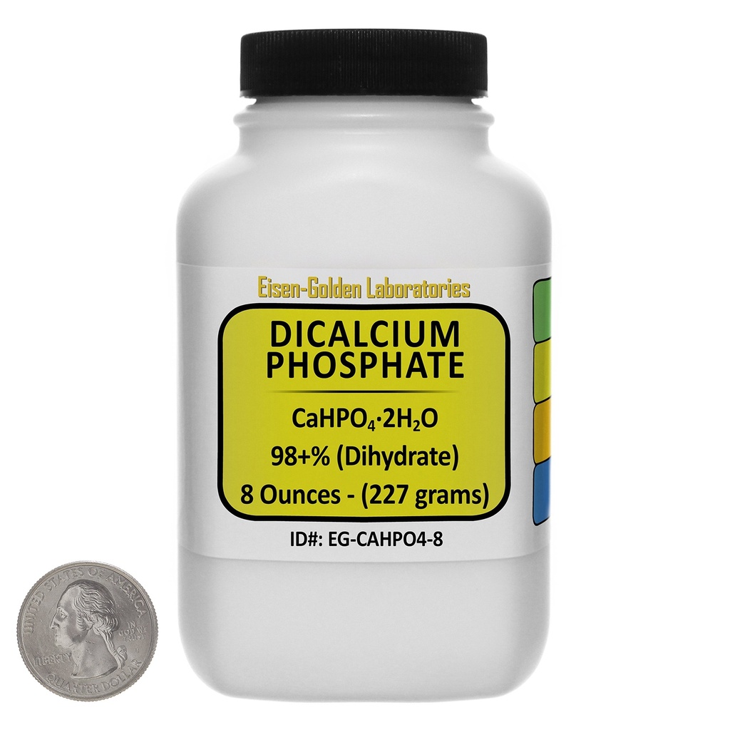 Dikaltsiumfosfaat [CaHPO4] 98+% USP Hinne Powder 8 Oz ruumisäästlikus pudelis