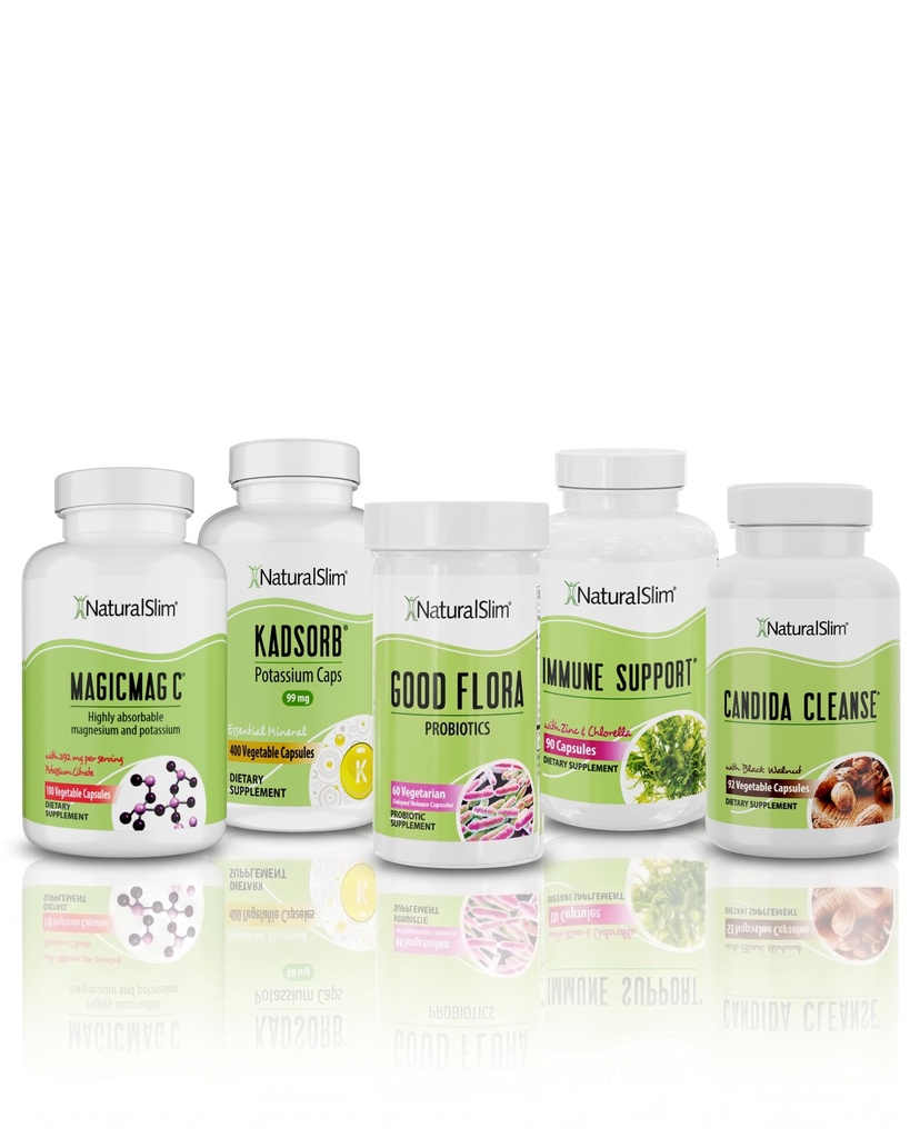 NaturalSlim Superb Bundle for Cleansing – Candiseptic Kit, MagicMag C ja Kadsorb Supplements | Better Digestion, Immune System & Kidney Support | Vegan, Formuleeritud Frank Suarez