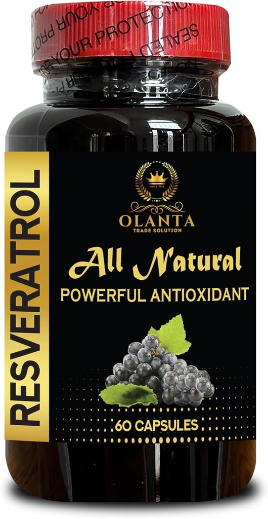 RESVERATROL EKSTRAKT - Immuunsüsteemi kaitse, immuuntoe lisand, immuunvõimenditega antioksüdandid, eakatele mõeldud energialisandid, Immuunsüsteemi tugikapslid - 1 pudel 60 kapslit
