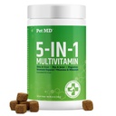 Lemmiklooma MD 5in1 koera multivitamiin - 30 olulist vitamiini, mineraali ja toitaineid nahale ja kate, puusa ja liigese, seedimise, vanemate koerte ja kutsikate vitamiinid - glükoosamiin, oomega 3 6 9 ja probiootikumid - 60 ct