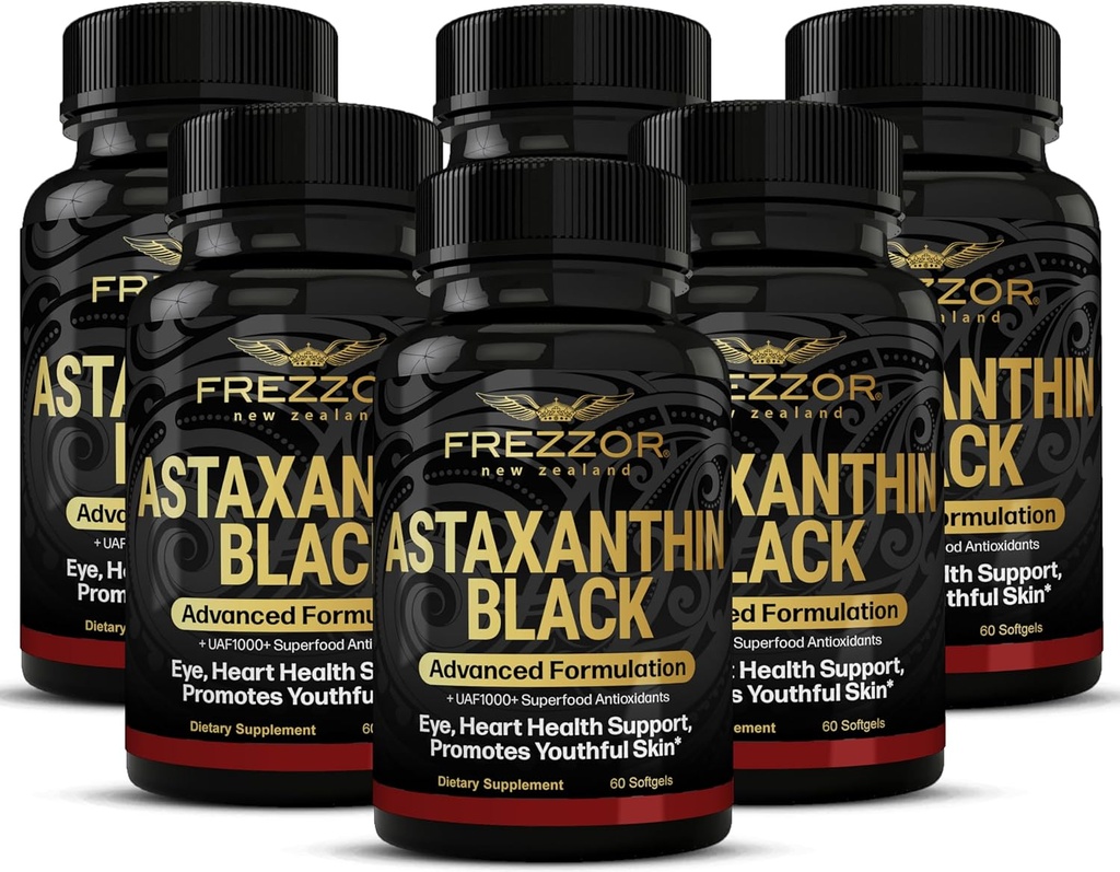 FREZZOR Astaksantiini must koos UAF1000+ superantioksüdandiga, toetab südame, silmade ja aju tervist, vananemisvastast nahahooldust ja rakukaitset, 12 mg astaksantiini serveri kohta, 360 Softgels, 6 kuu pakkumine