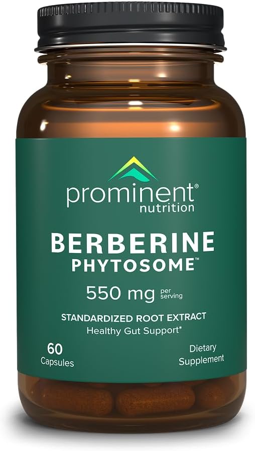 Silmapaistev toitumine Berberine Phytosome Supplement, Tervislik soolestiku toetus, 550 mg, 60 Count - 1 Pack