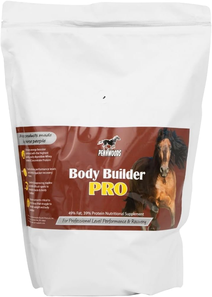 Pennwoods Body Builder Pro, Horse Weight Gain Supplement, Premium High Fat Energy Booster koos vadaku isolaadi ja kontsentraadi valguga, 4lb Bag